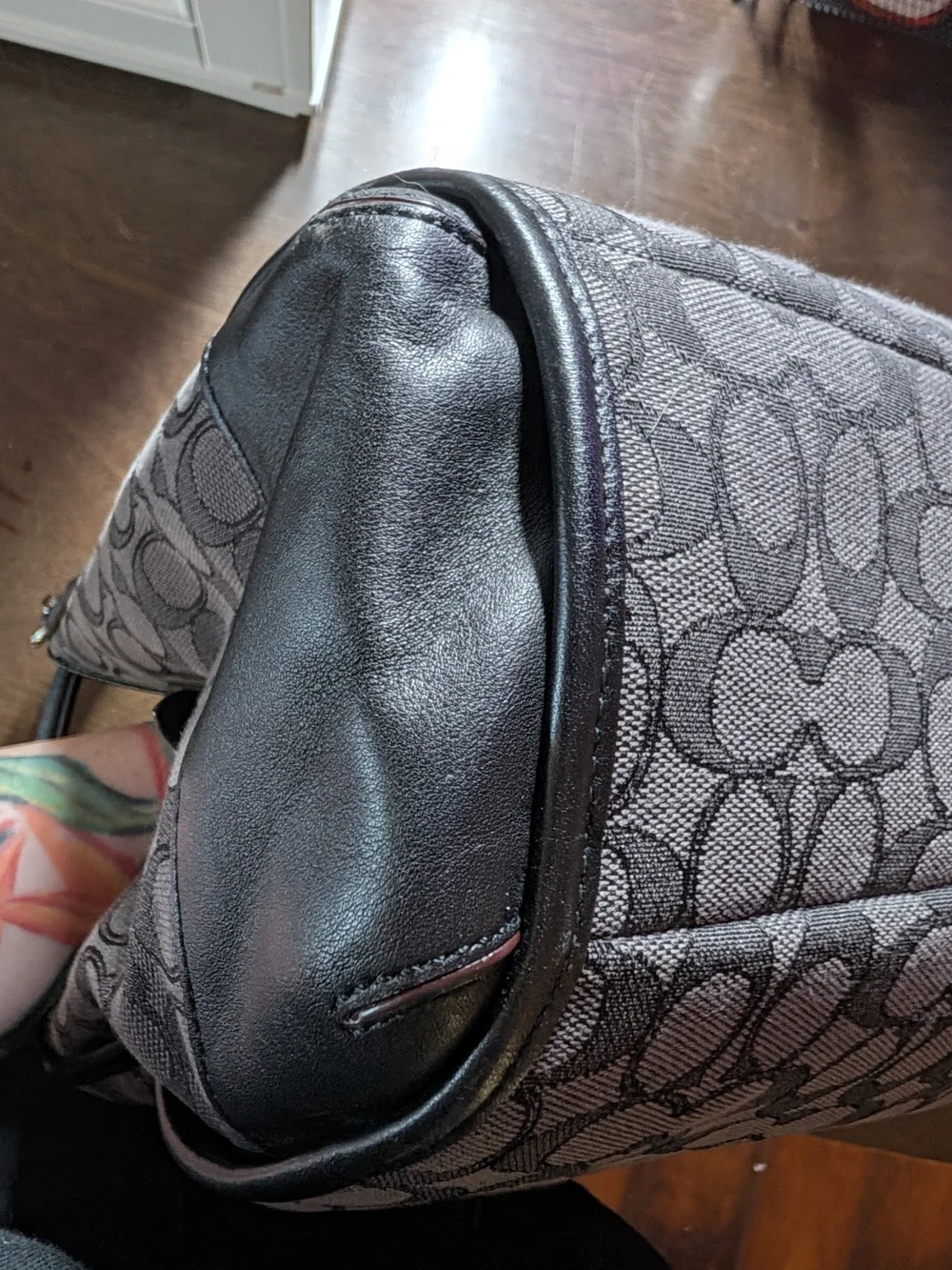 Coach Phoebe Shoulder Bag in Signature Canvas Smoke Black Gray